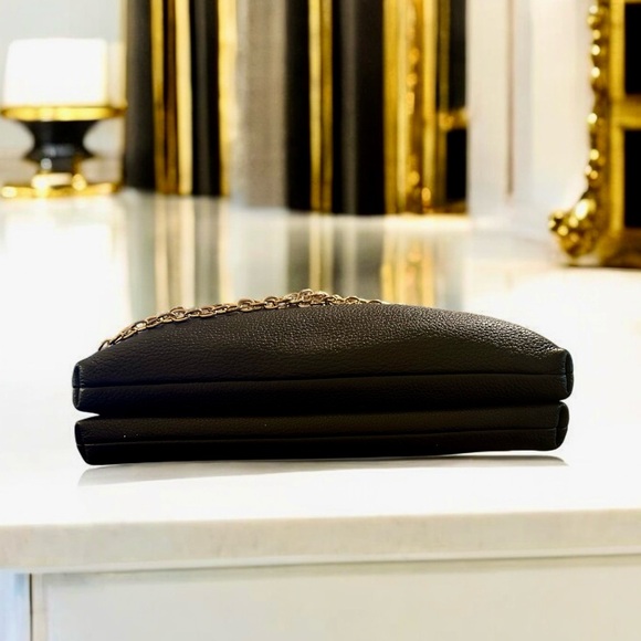 *SOLD* Michael Kors Large Black Pebbled Leather Double-Pouch Crossbody/Clutch - Picture 2 of 11